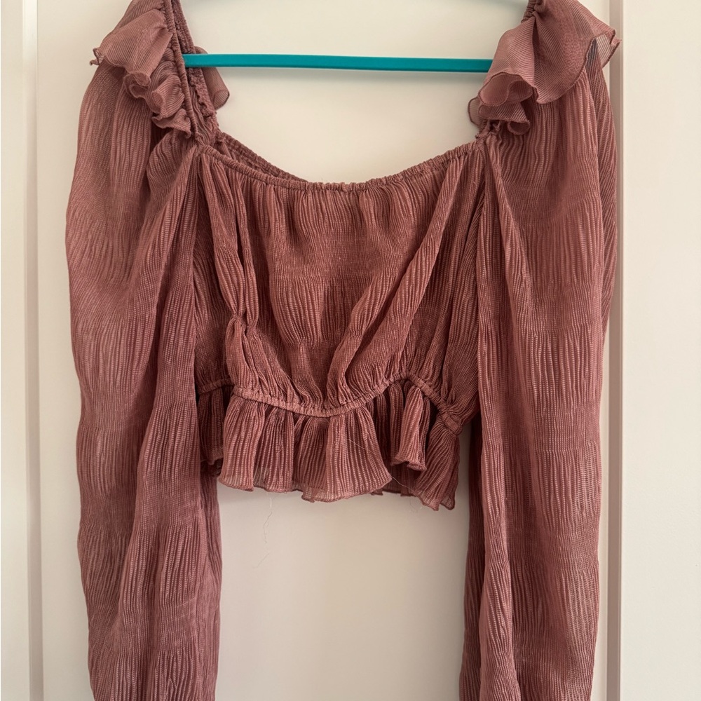 Women's Ruffled Mauve Top